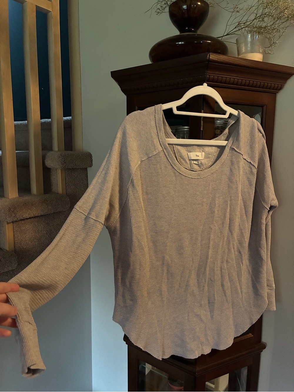Aritzia TNA Waffle Knit Long Sleeve Top